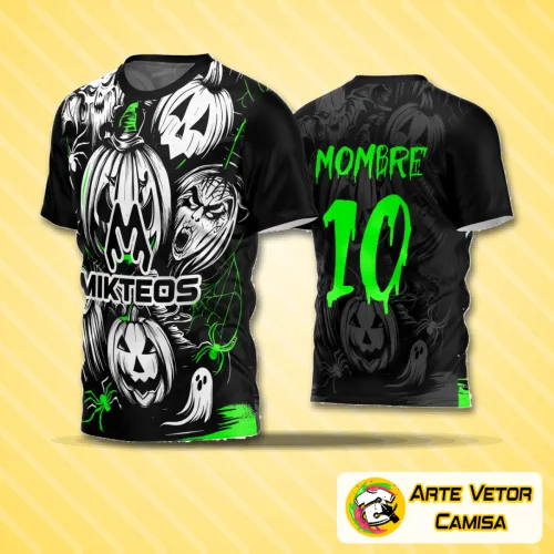 Camisa de futebol amador com logo no peito e estampa grande nas costas, destacando cores vibrantes e detalhes modernos que valorizam o time em campo com estilo e personalidade única.
