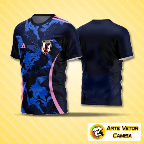 Camisa de futebol amador com logo no peito e estampa grande nas costas, destacando um design moderno e vibrante, ideal para equipes que buscam estilo e identidade visual marcante em campo.