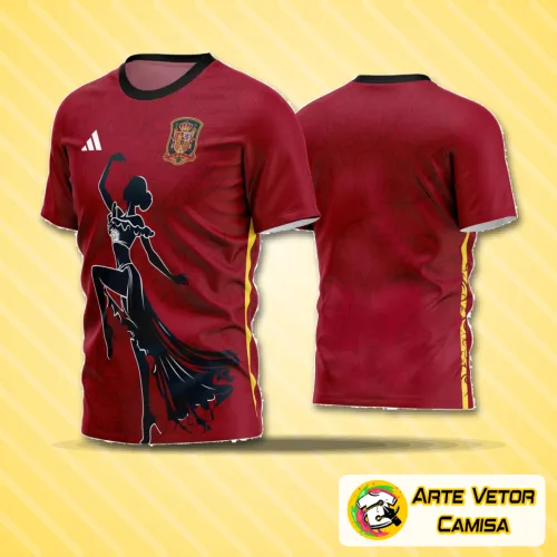 Camisa de futebol amador com logo no peito em destaque e estampa grande nas costas mostrando design moderno e vibrante, ideal para times que valorizam estilo e identidade em campo.