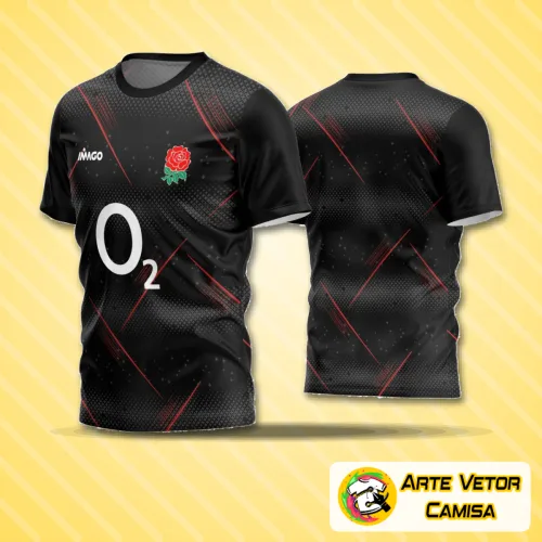 Camisa de futebol amador com logo no peito e estampa grande nas costas, mostrando design exclusivo e detalhes modernos que destacam o time em campo.