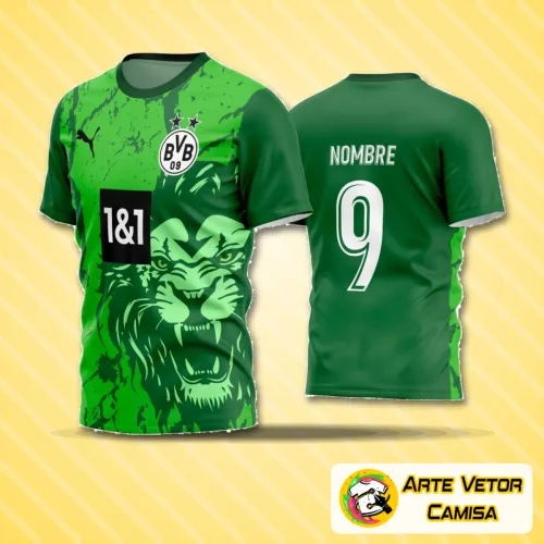 Camisa de futebol amador com logo no peito e estampa grande nas costas, design moderno e esportivo, ideal para equipes que buscam presença e estilo dentro de campo.