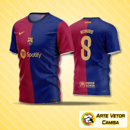 Camisa de futebol amador com logo no peito e estampa grande nas costas em estilo moderno, cores vibrantes e design arrojado que destaca o espírito esportivo do time