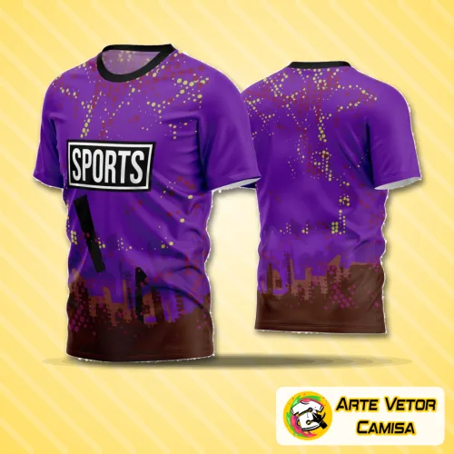 Camisa de time de futebol amador com logo no peito destacado e estampa grande nas costas em design moderno e atraente, perfeito para jogos e treinos, exibindo cores vibrantes e detalhes marcantes.