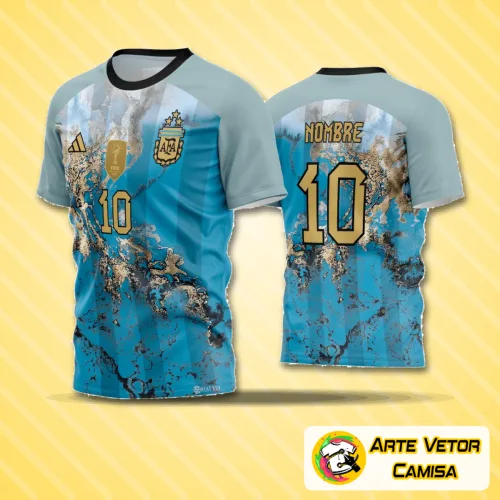 Camisa de futebol amador com logo no peito e estampa grande nas costas, perfeita para times que buscam estilo e identidade nos jogos.