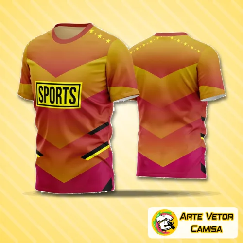 Camiseta de futebol amador com logo no peito e estampa grande nas costas, design moderno e atraente, ideal para times que buscam identidade única e visual marcante em campo.