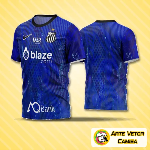 Camisa de futebol amadora com logo no peito e estampa grande nas costas, em design moderno e cores vibrantes, perfeita para jogos e treinos em campo.