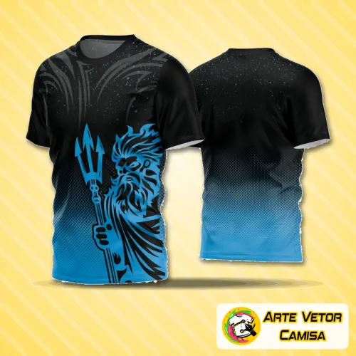 Camisa de time de futebol com logo no peito e estampa grande nas costas, mostrando design moderno e cores vibrantes para amadores que buscam estilo único durante os jogos.