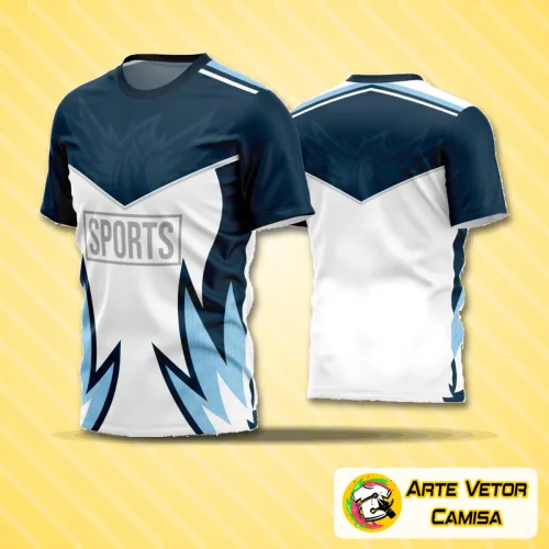 Camisa de futebol com logo no peito e estampa grande nas costas em cores vibrantes, perfeita para torcedores amadores que buscam destaque e estilo.