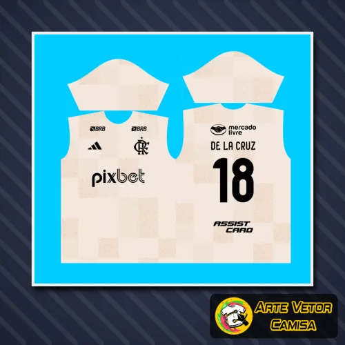 Arte Vetor Nova Camisa Flamengo Pré-Jogo 2024 - 2025