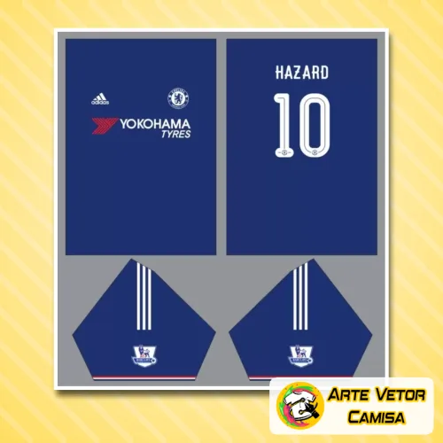 Camisa com logo no peito e estampa grande nas costas mostrando design moderno e vibrante para torcedores passionais do Chelsea, ideal para destacar seu estilo em qualquer ocasião.