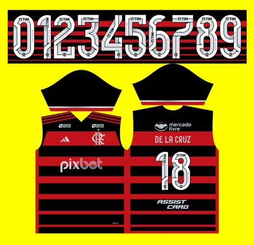 Arte Vetor Camisa Flamengo 2024 - 2025 Atualizada