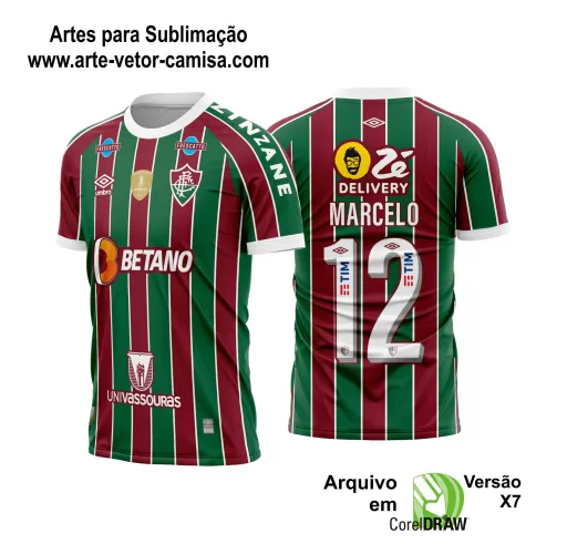 Arte Vetor Camisa Fluminense Titular 2023 - 2024 Campeão
