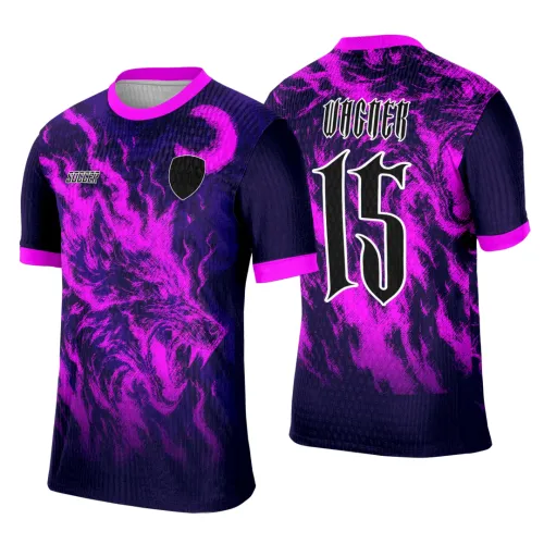 Camisa de Interclasse Personalizada Lobo Chamas