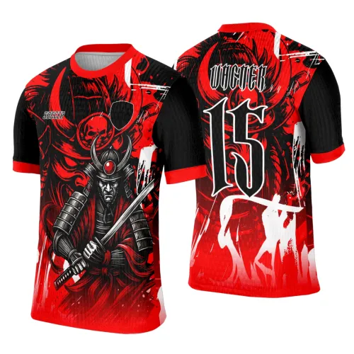 Camisa de Interclasse Personalizada Samurai Vermelho