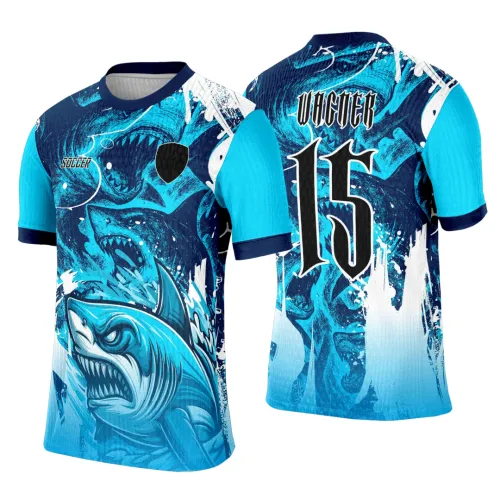 Camisa de Interclasse Personalizada Tubarão Azul