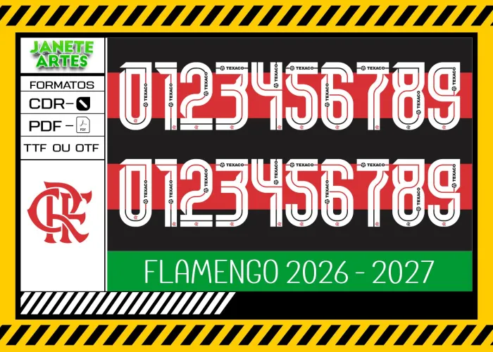 Fonte do Flamengo 2026 - TTF - CDR - PDF