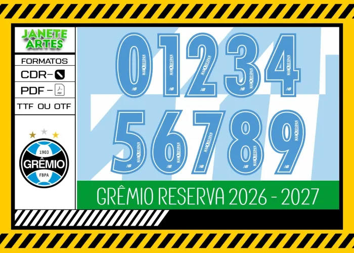 Foto de camisa com logo no peito em destaque e estampa grande nas costas, apresentando design único inspirado no Grêmio Reserva das temporadas 2026 e 2027, com cores vibrantes e detalhes marcantes.