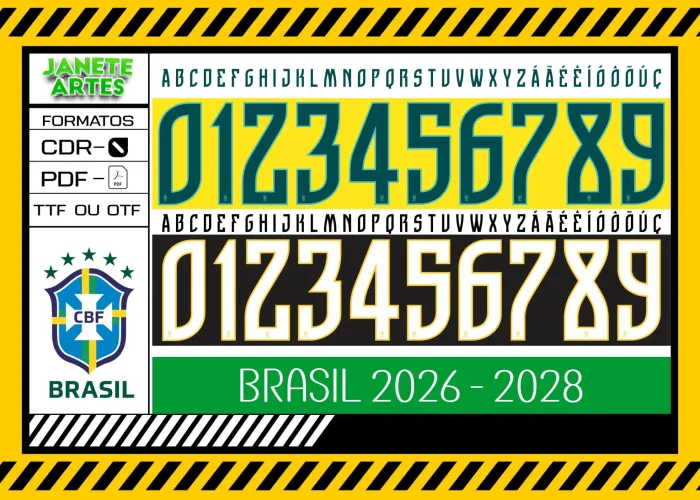 Camisa verde-amarela com o logo no peito e estampa grande nas costas destacando detalhes da Seleção Brasileira para a Copa 2026, perfeita para mostrar orgulho no futebol.